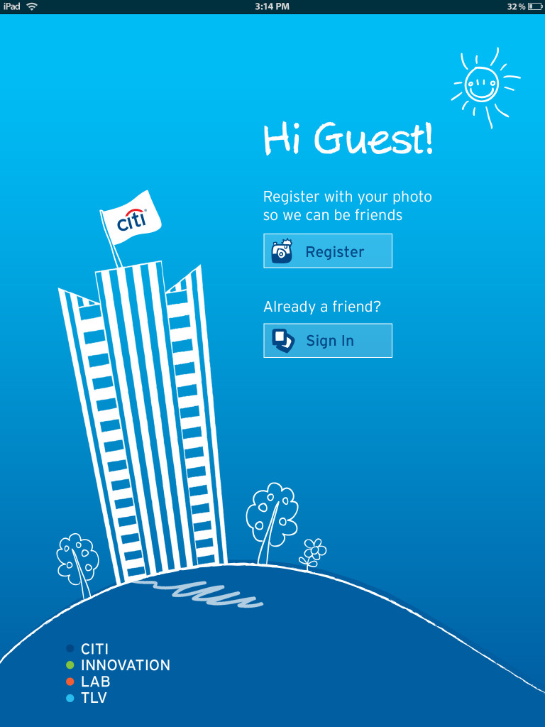 CITI Bank welcome tablet app